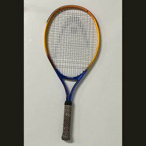 HEAD Ti Agassi 25 Tennis Racket 3 7/8 Grip Orange Blue Multi-Color w/ Head Cover